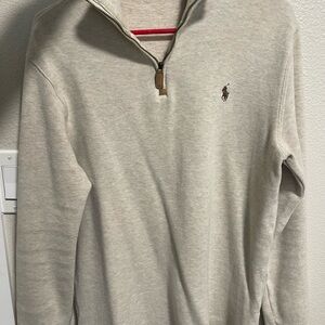 Polo by Ralph Lauren Men's Beige Zip-Up Sweater